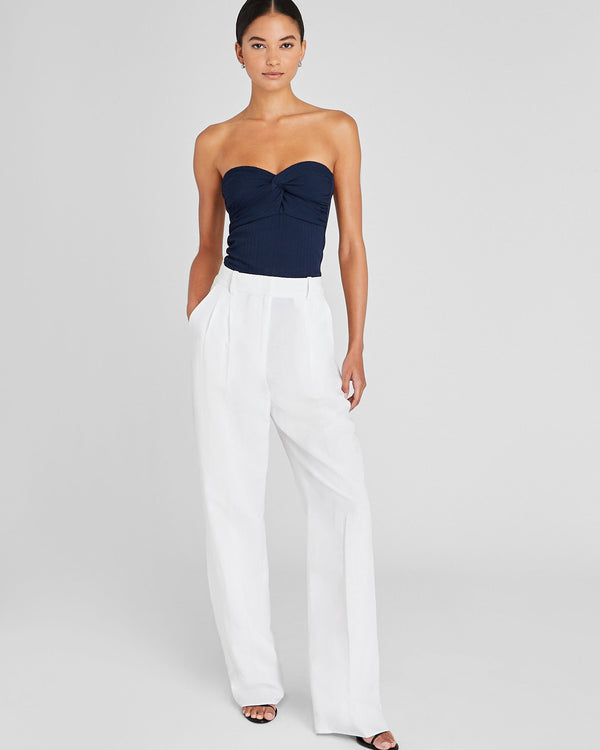 Club Monaco Plissé Bustier Top Navy