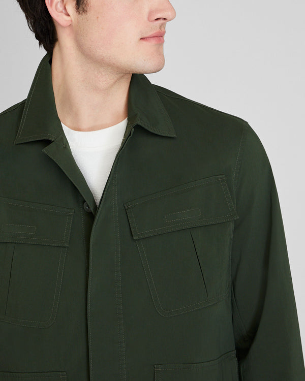 Club Monaco Poplin Shirt Jacket Dark Green