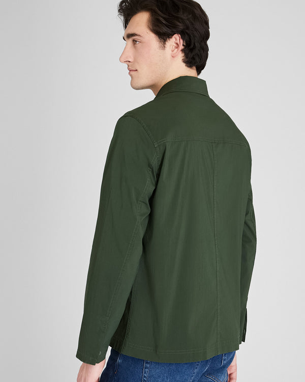 Club Monaco Poplin Shirt Jacket Dark Green
