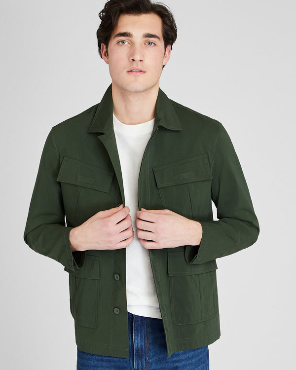 club monaco Poplin Shirt Jacket Dark Green