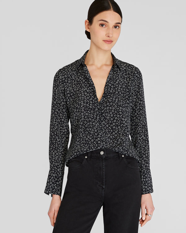 club monaco Printed Helek Silk Shirt Black Base