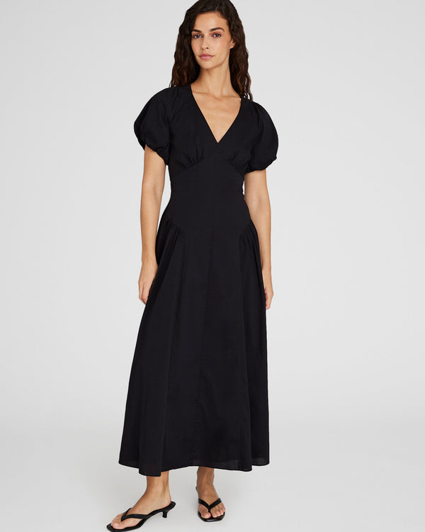 Club Monaco Puff Sleeve Maxi Dress Black