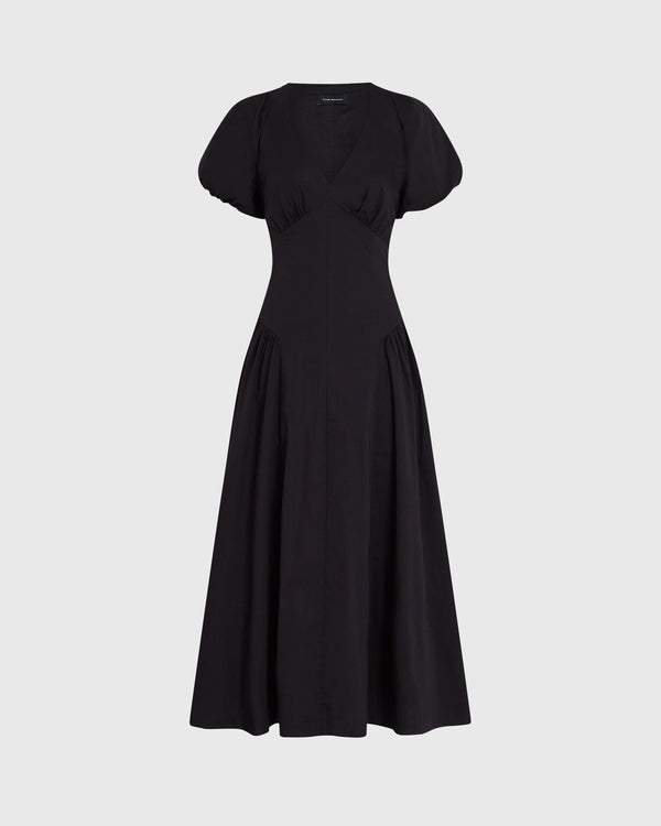 Club Monaco Puff Sleeve Maxi Dress Black