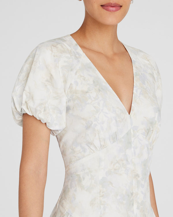 Club Monaco Puff Sleeve Maxi Dress Cream Base