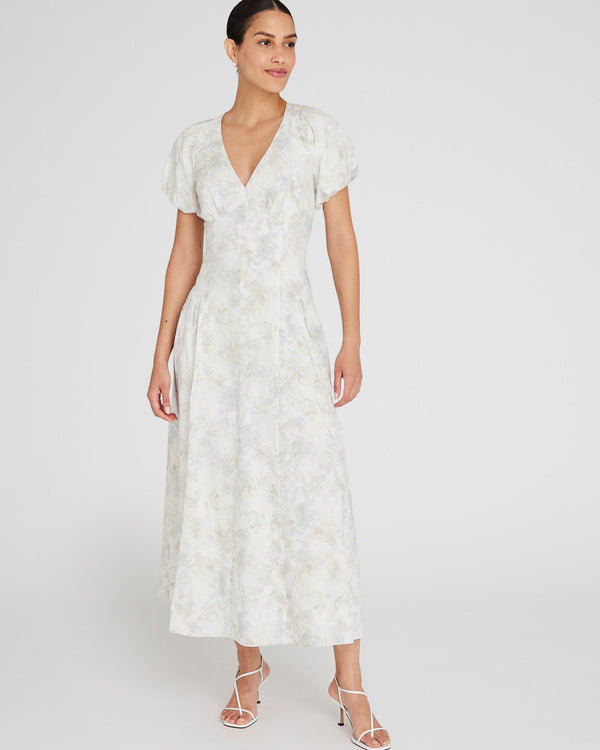 club monaco Puff Sleeve Maxi Dress Cream Base