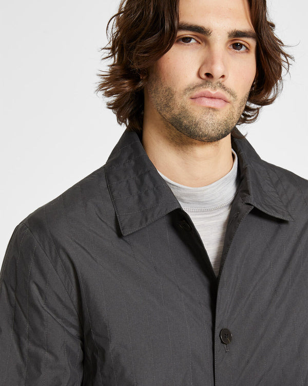 Club Monaco Quilted Shirt Jacket Heather Grey
