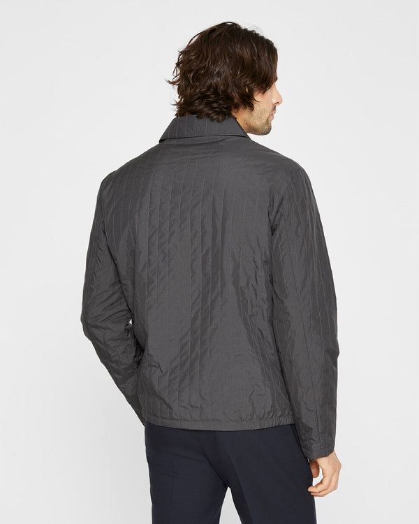 Club Monaco Quilted Shirt Jacket Heather Grey