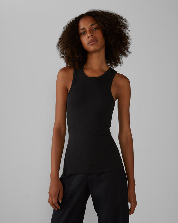 club monaco Racerback Ribbed Tank Black