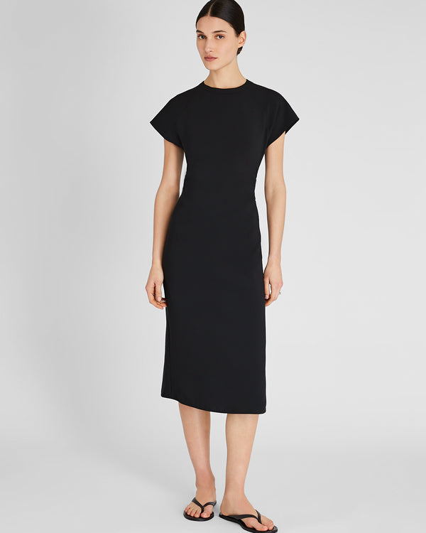 club monaco Raglan Sleeve Crepe Dress Black