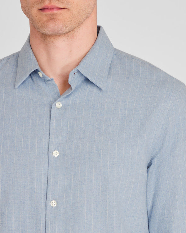 Club Monaco Refined Pinstripe Twill Shirt Blue Mix