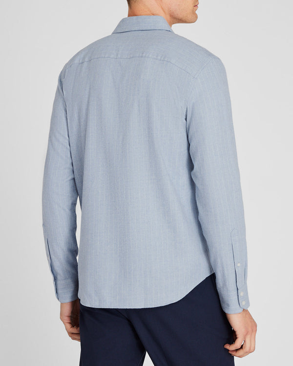 Club Monaco Refined Pinstripe Twill Shirt Blue Mix