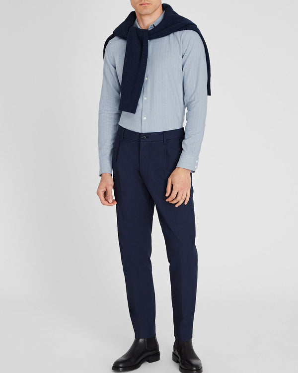 Club Monaco Refined Pinstripe Twill Shirt Blue Mix