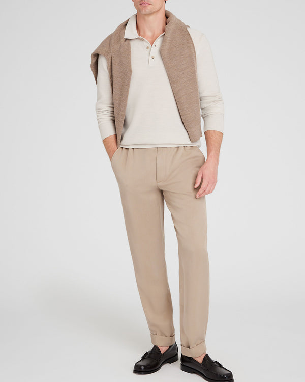 Club Monaco Refined Textured Wool Polo Cream