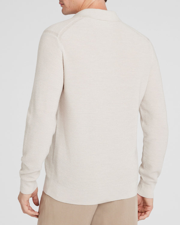 Club Monaco Refined Textured Wool Polo Cream