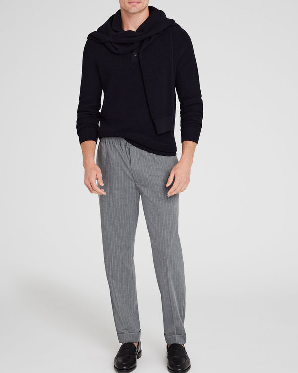 Club Monaco Refined Textured Wool Polo Navy