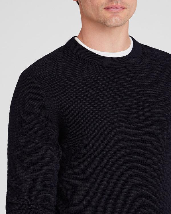 Club Monaco Refined Textured Wool Sweater Navy