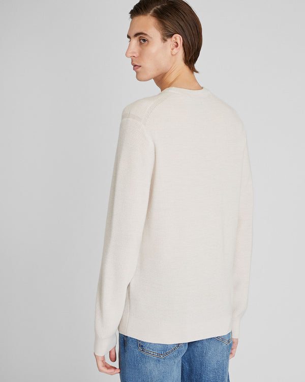 Club Monaco Refined Textured Wool Sweater Stone