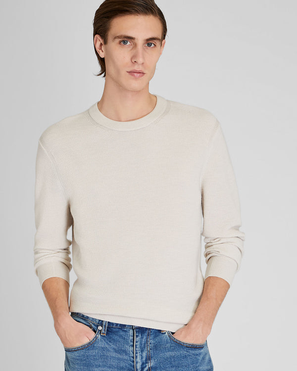 club monaco Refined Textured Wool Sweater Stone