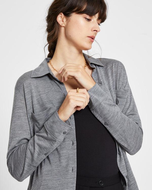 Club Monaco Refined Utility Shirt Charcoal