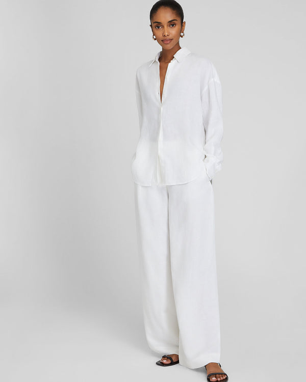 Club Monaco Relaxed Linen Button-Down Shirt White