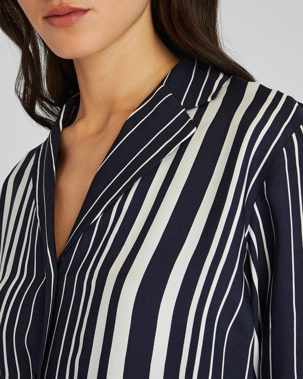 Club Monaco Relaxed Resort Shirt Navy White Stripe