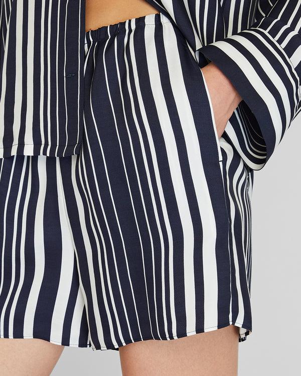 Club Monaco Relaxed Resort Short Navy White Stripe