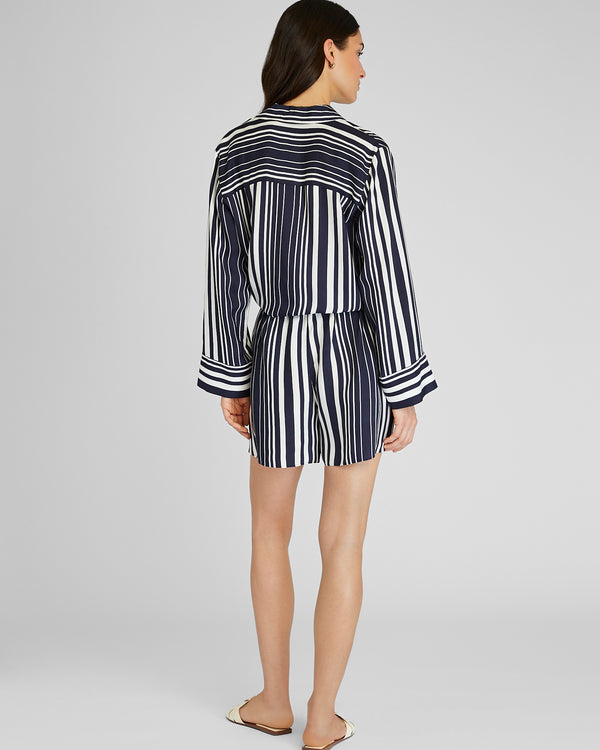 Club Monaco Relaxed Resort Short Navy White Stripe