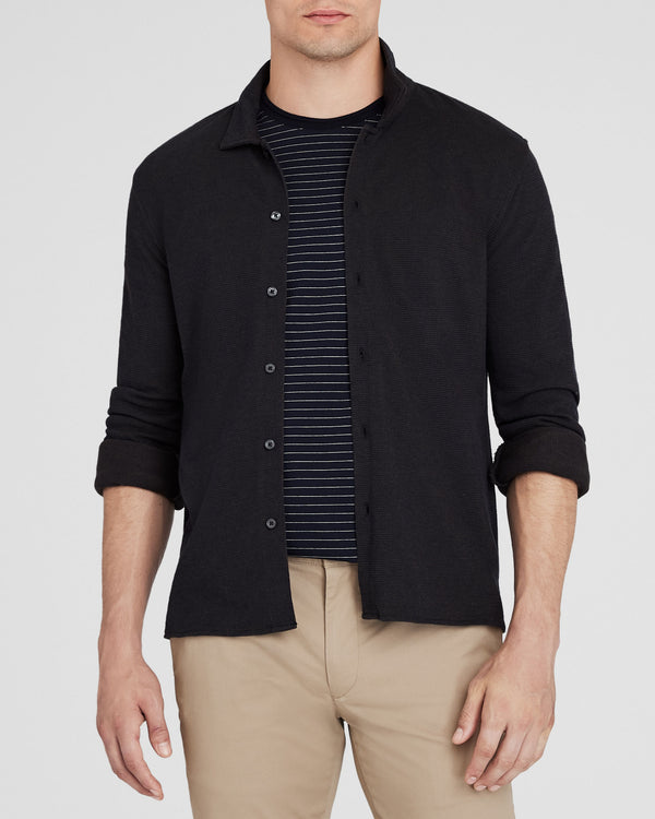 club monaco Relaxed Waffle Knit Shirt Brown Mix