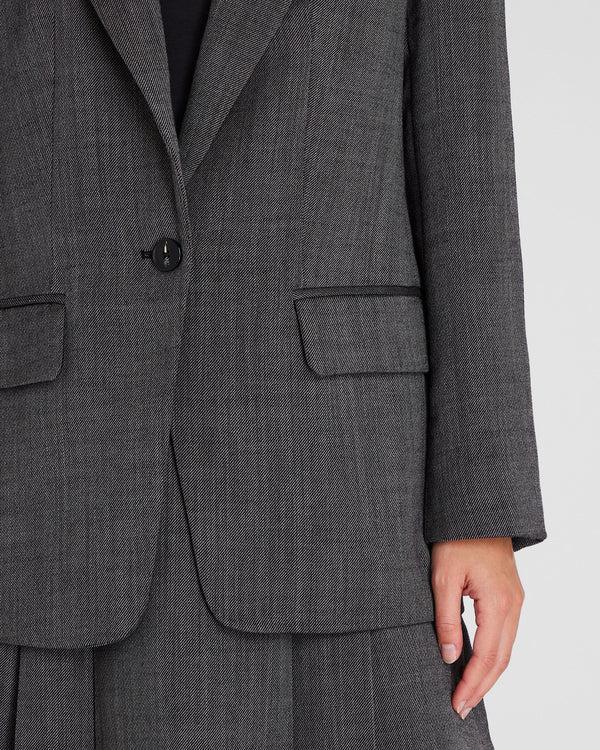 Club Monaco Relaxed Wool Twill Blazer Charcoal