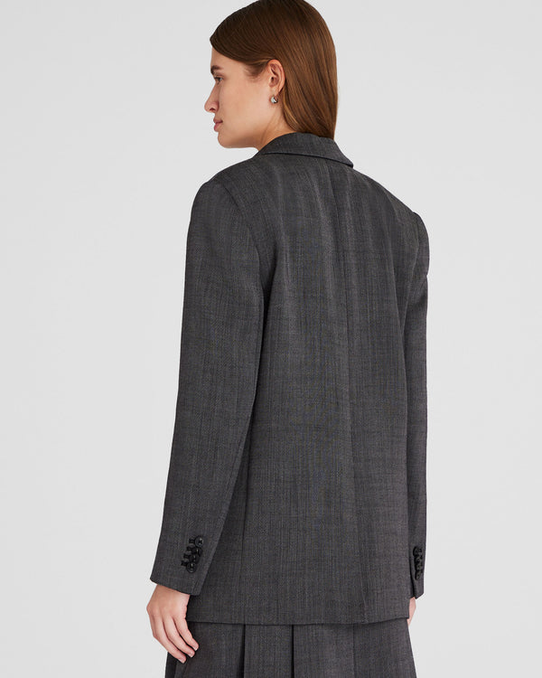 Club Monaco Relaxed Wool Twill Blazer Charcoal