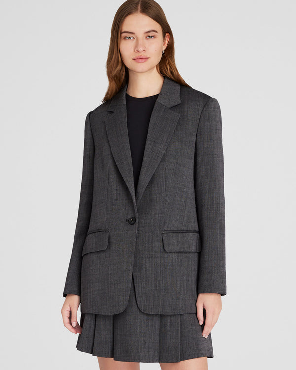 club monaco Relaxed Wool Twill Blazer Charcoal