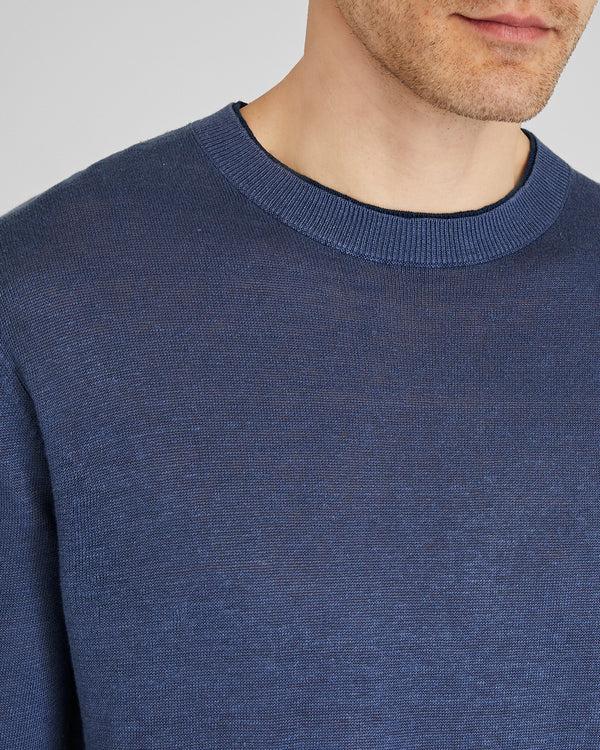Club Monaco Resort Linen Sweater Blue Mix