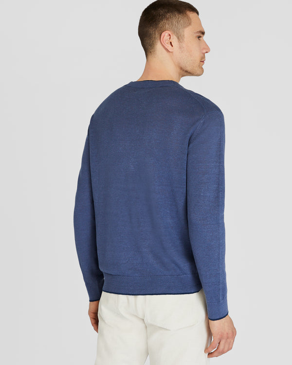 Club Monaco Resort Linen Sweater Blue Mix