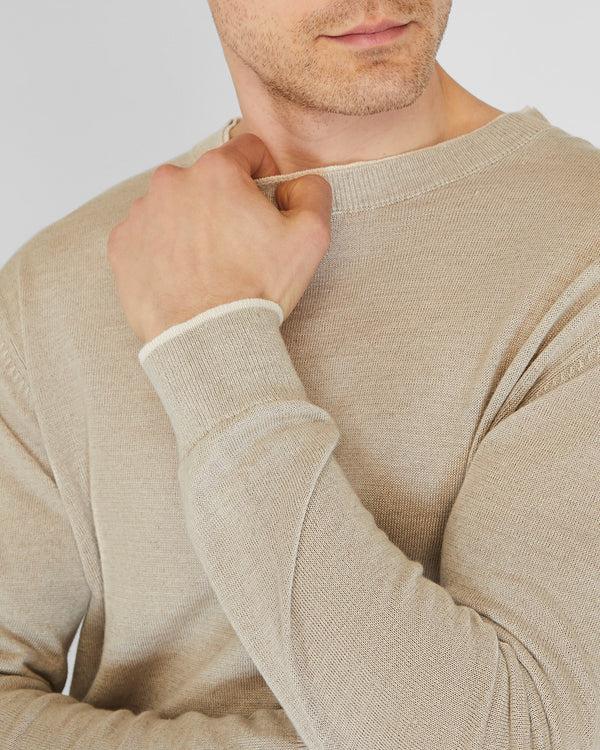 Club Monaco Resort Linen Sweater Khaki Mix