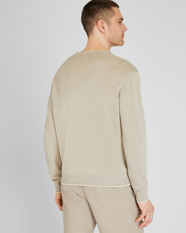 Club Monaco Resort Linen Sweater Khaki Mix