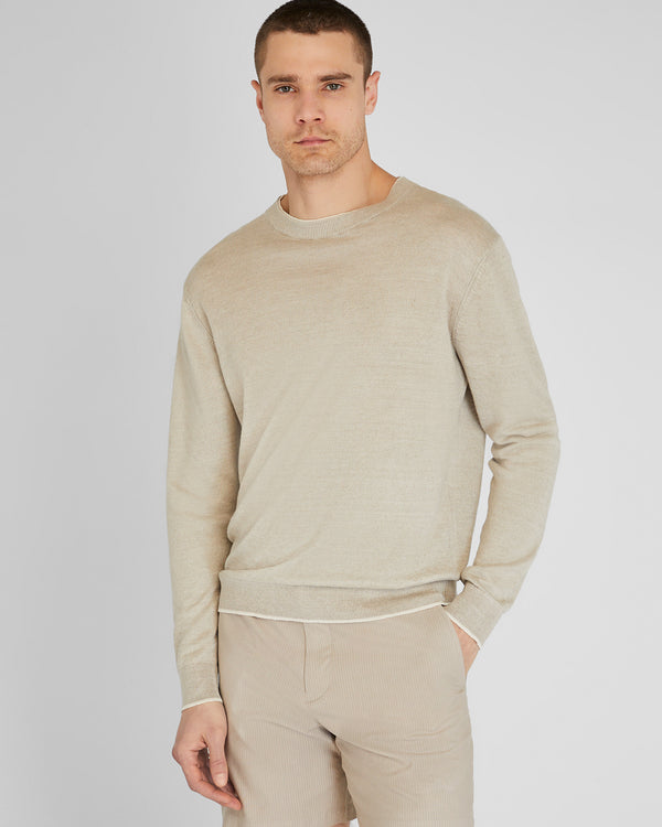 club monaco Resort Linen Sweater Khaki Mix