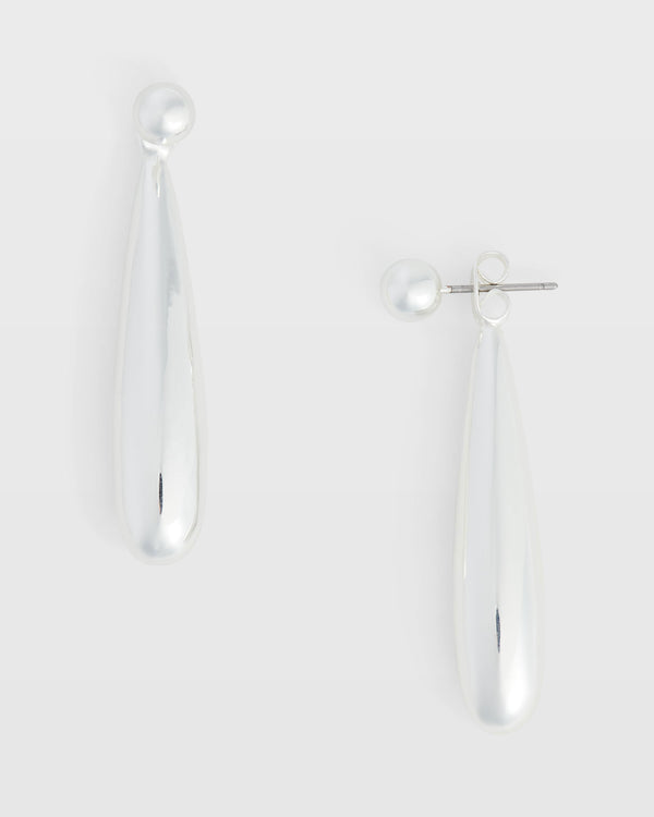 club monaco Reverse Dangling Earrings Silver