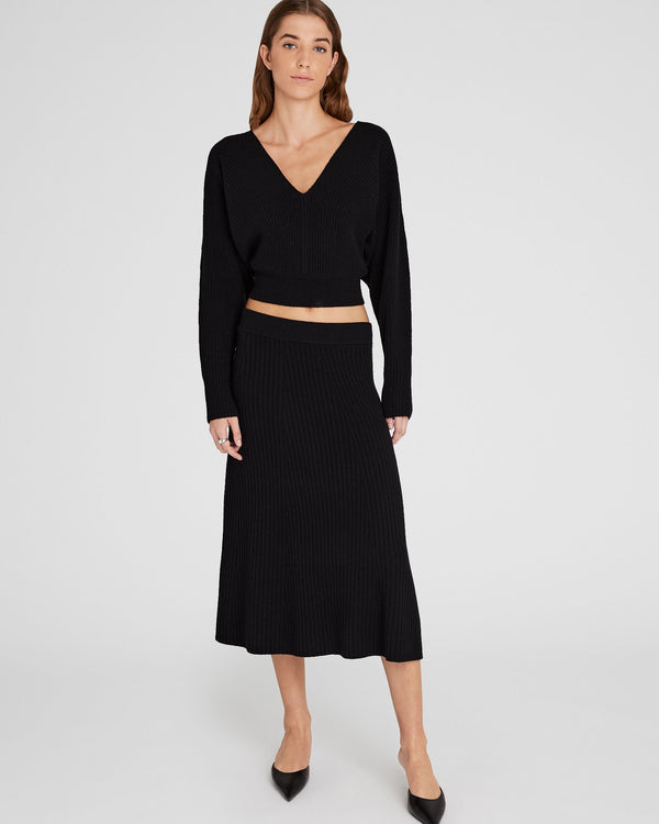 Club Monaco Rib Knit Dolman Sweater Black