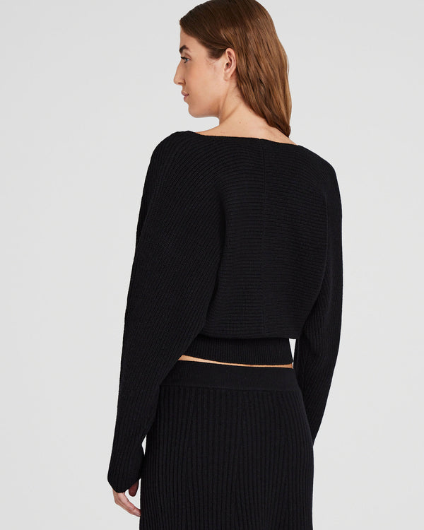 Club Monaco Rib Knit Dolman Sweater Black