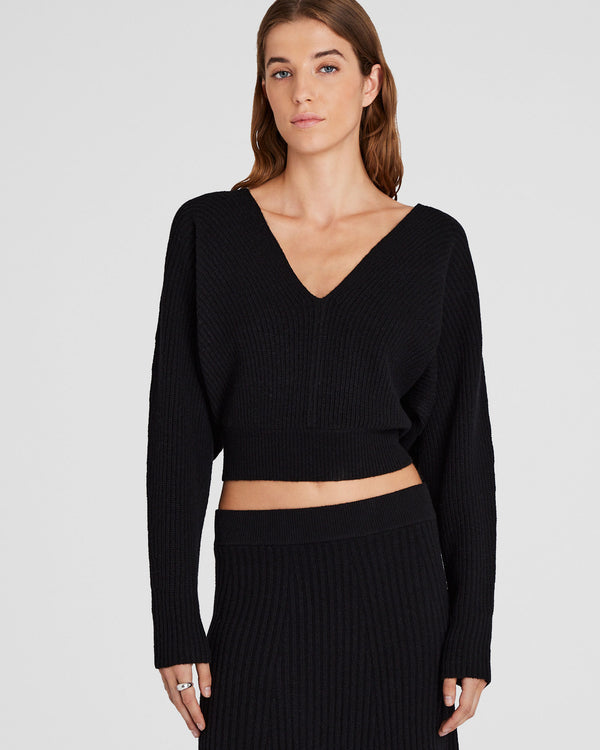 club monaco Rib Knit Dolman Sweater Black