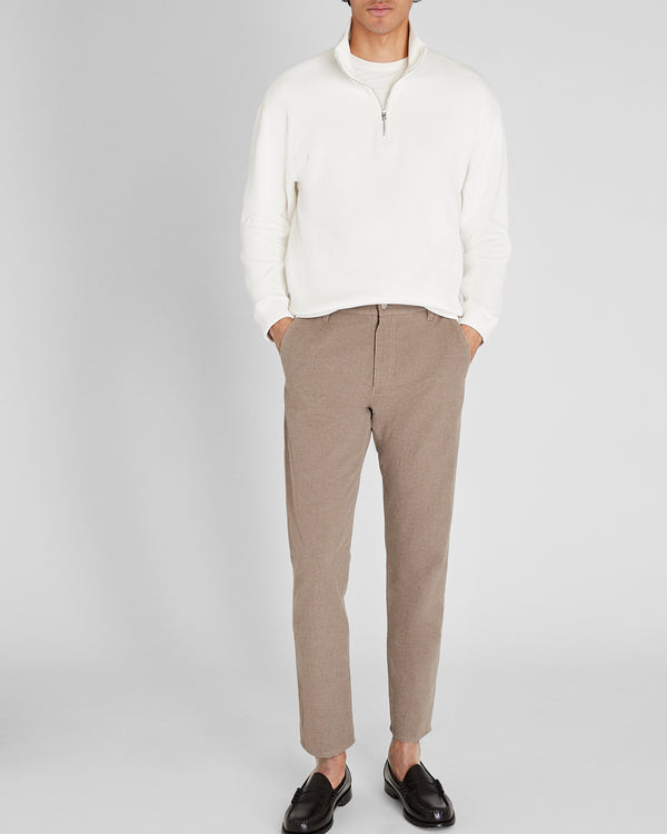 Club Monaco Rib Knit Quarter-Zip Off White