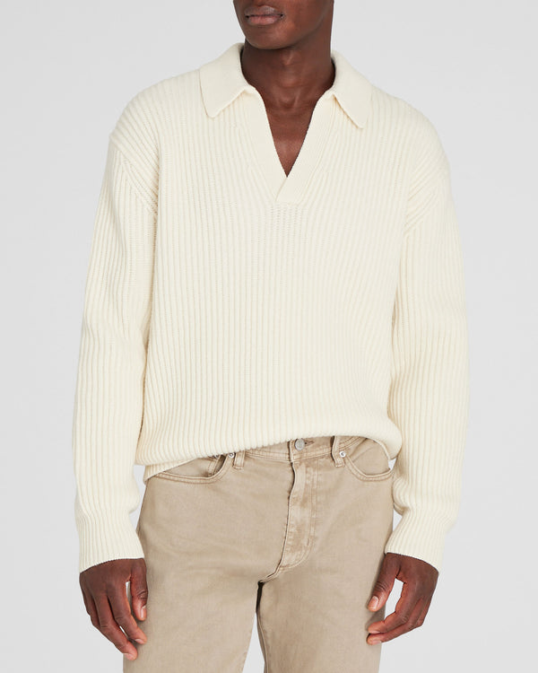 club monaco Rib-Stitch Johnny Sweater Cream