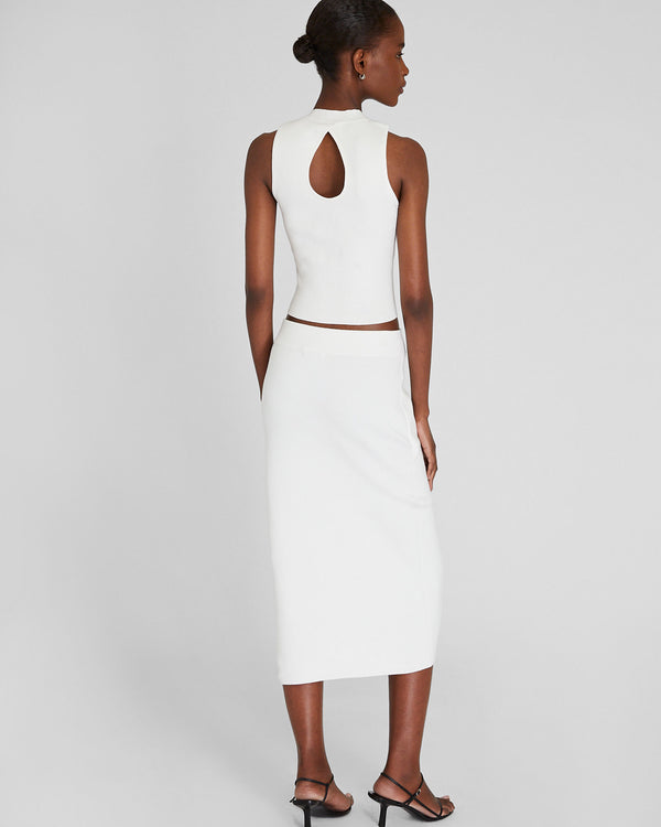 Club Monaco Ribbed Pencil Skirt White