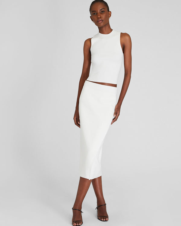 club monaco Ribbed Pencil Skirt White