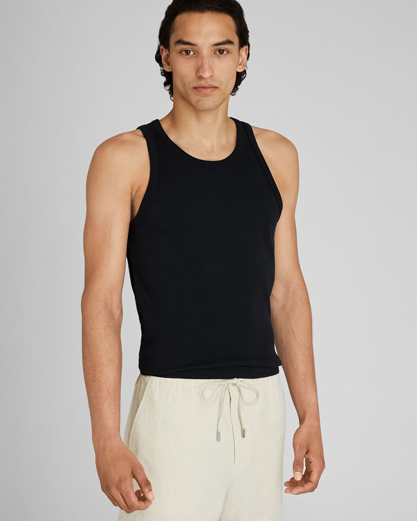 club monaco Ribbed Tank Black