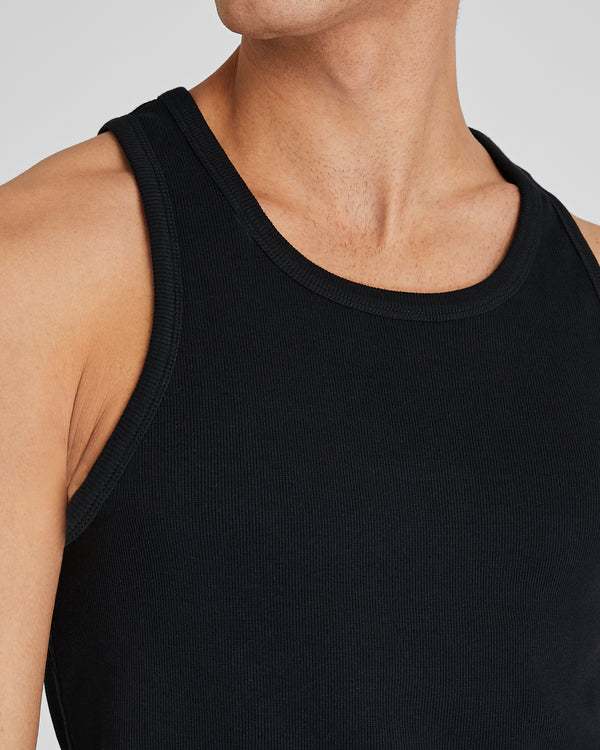 Club Monaco Ribbed Tank Top Black