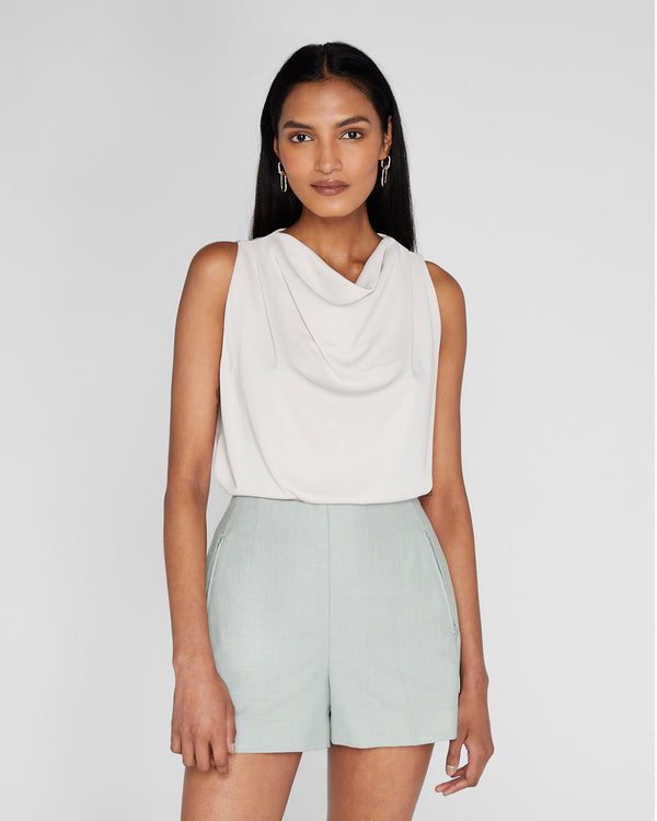 club monaco Romantic Jersey Top Taupe