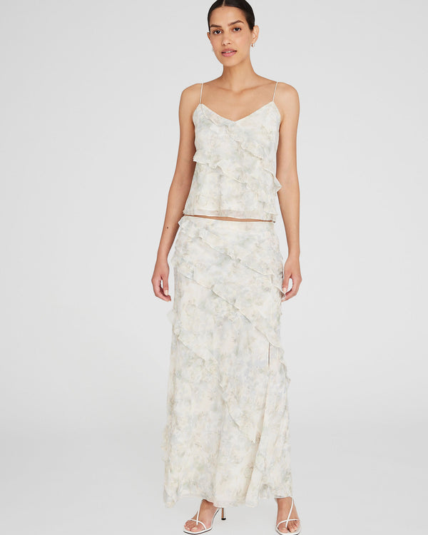 Club Monaco Ruffle Front Cami Cream Base