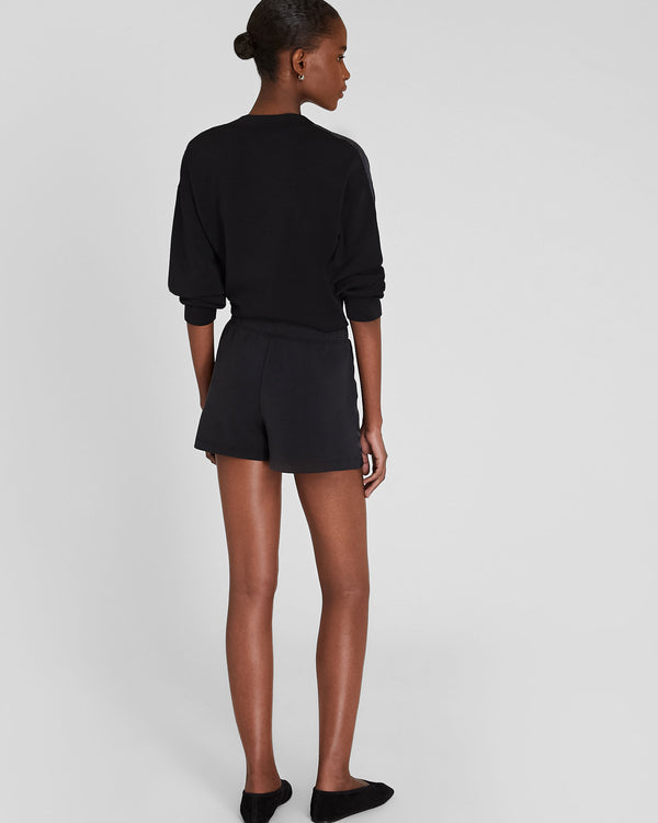 Club Monaco Satin Stripe Knit Short Black