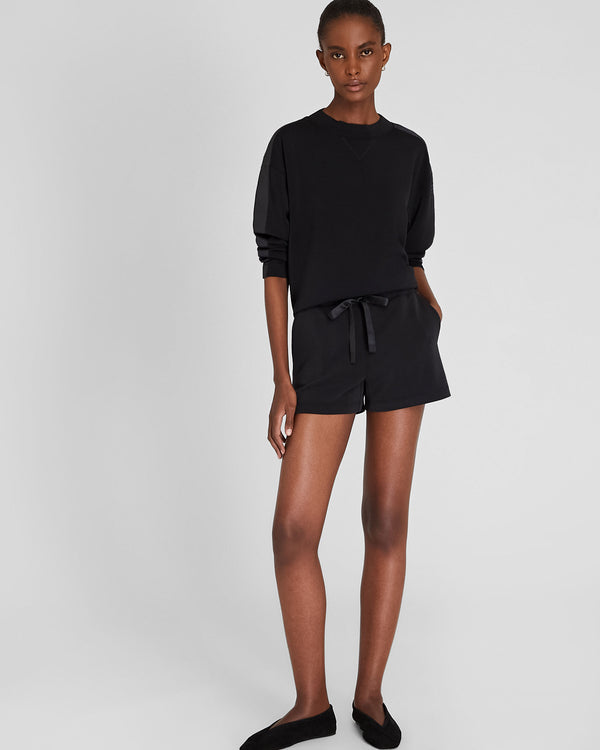 club monaco Satin Stripe Knit Short Black